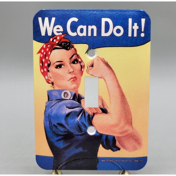 Rosie The Riveter Light Switch Plate Cover We Can Do It! Single Toggle Screws - Picture 1 of 3